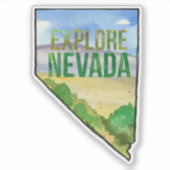 Entdecken Sie Nevada Wüste Landschaft Staat Form Aufkleber (Vorderseite)