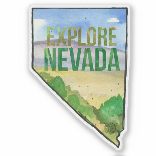 Entdecken Sie Nevada Wüste Landschaft Staat Form Aufkleber (Vorderseite)