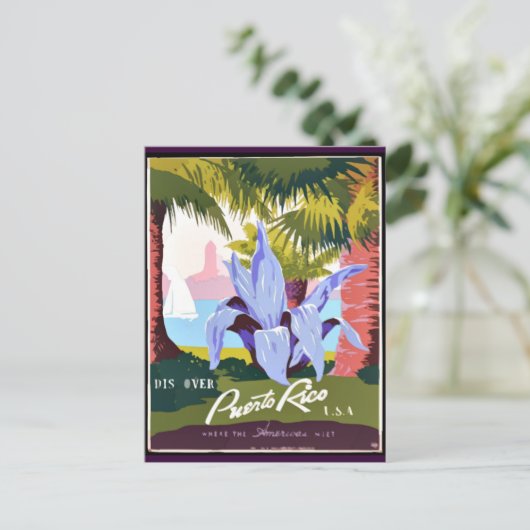 Entdecken Sie Puerto Rico Postkarte (Stehend Vorderseite)