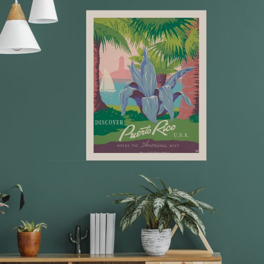 Entdecken Sie Puerto Rico USA | Vintage Travel Poster (Wohnzimmer 1)