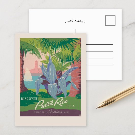 Entdecken Sie Puerto Rico USA | Vintage Travel Postkarte