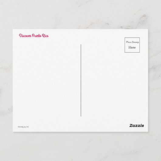 "Entdecken Sie Puerto Rico" Vintag Postkarte (Rückseite)