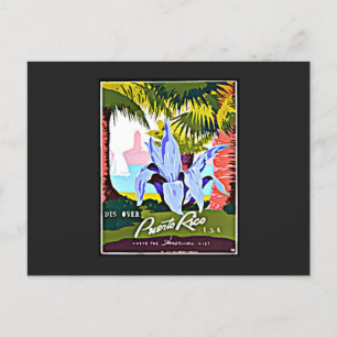 'Entdecken Sie Puerto Rico' Vintage Travel Poster Postkarte