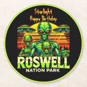 Entdecken Sie Roswell's UFO Hotspot noch heute! Runder Pappuntersetzer (Vorderseite)