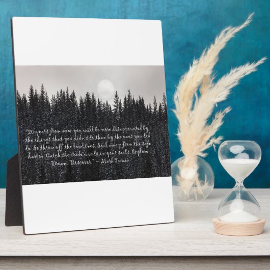 Entdecken Sie. Träume. Entdecken Sie. - Mark Twain Fotoplatte (Seite)