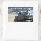 Entdecken Sie. Träume. Entdecken Sie. Rechteckiger Aufkleber (Tasche)