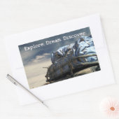 Entdecken Sie. Träume. Entdecken Sie. Rechteckiger Aufkleber (Umschlag)