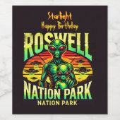 Entdecken Sie UFO Lore in Roswell! Weinetikett (Einzelnes Label)