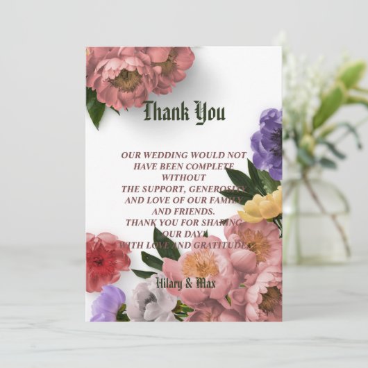 Entdecken Sie unsere überlegte Dankeschön-Kartensa Dankeskarte (Stehend Vorderseite)