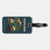 Entdecken Sie Welt Vintage Design Gepäckanhänger (Rückseite horizontal)