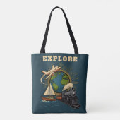 Entdecken Sie Welt Vintage Design Tasche (Rückseite)