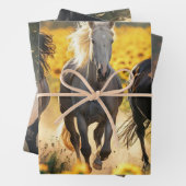 Entdeckende Pferde im Wilden Gallop im Freien Geschenkpapier Set (Beispiel)