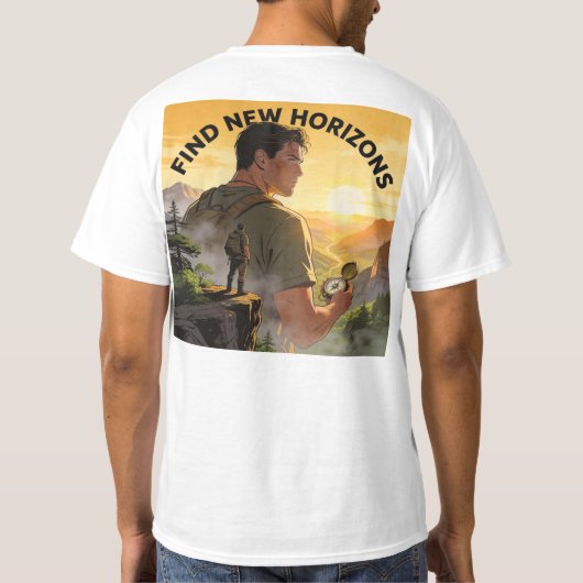 Entdecker-Kompass-Abenteuer-Shirt – Neue Horizonte T-Shirt (Rückseite)
