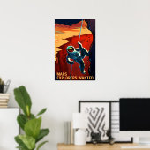 Entdecker Wollte auf der Reise nach Mars, Reisen Poster (Heimbüro)
