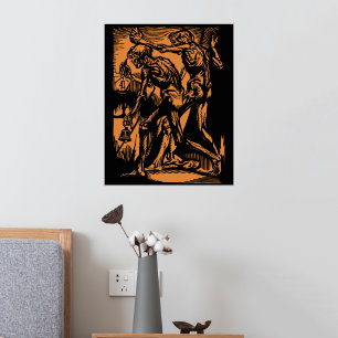 Entdeckte Schrecken toter Bergleute zu Halloween Foliendrucke