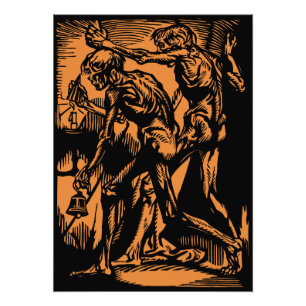 Entdeckte Schrecken toter Bergleute zu Halloween Fotodruck