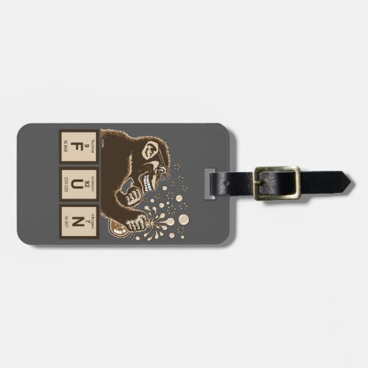 Entdeckter Spaß der Chemie Affe Gepäckanhänger (Vorderseite horizontal)