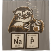 Entdecktes Nickerchen der Chemie Sloth Duschvorhang (Vorderseite)