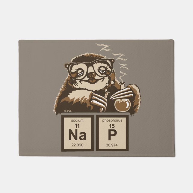 Entdecktes Nickerchen der Chemie Sloth Fußmatte (Vorderseite)