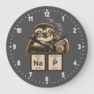 Entdecktes Nickerchen der Chemie Sloth Große Wanduhr