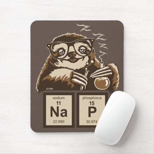 Entdecktes Nickerchen der Chemie Sloth Mousepad (Mit Mouse)