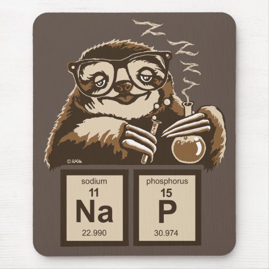 Entdecktes Nickerchen der Chemie Sloth Mousepad (Vorne)
