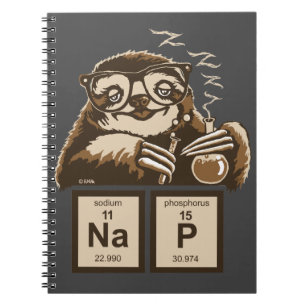 Entdecktes Nickerchen der Chemie Sloth Notizblock