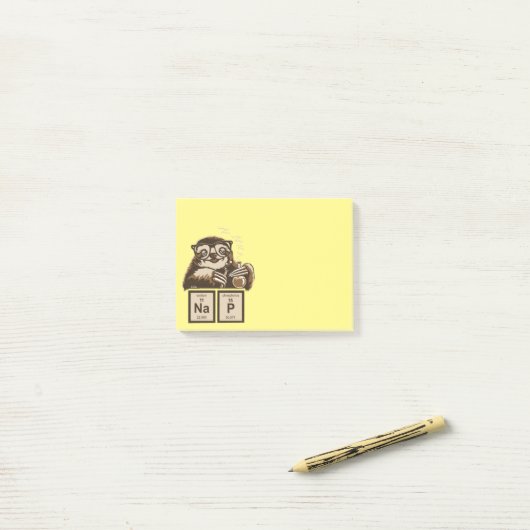 Entdecktes Nickerchen der Chemie Sloth Post-it Klebezettel (Auf Schreibtisch)