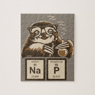 Entdecktes Nickerchen der Chemie Sloth Puzzle