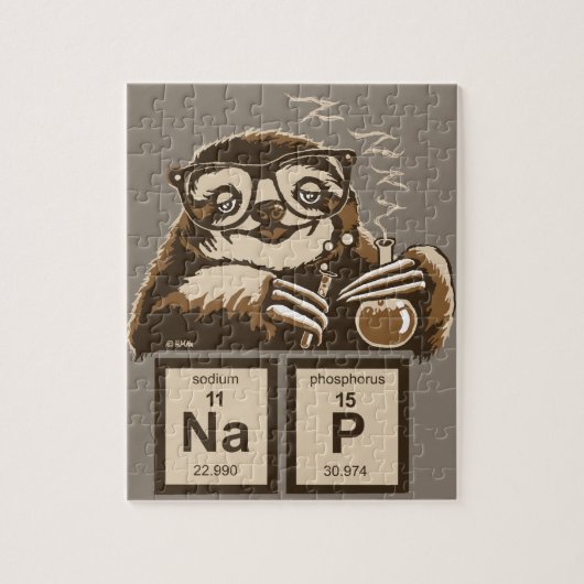 Entdecktes Nickerchen der Chemie Sloth Puzzle (Vertikal)