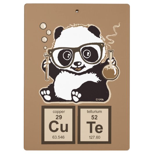 Entdecktes niedliches der Chemie Panda Klemmbrett (Rückseite)