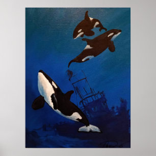 "Entdeckungen" Orca und Wracks Poster