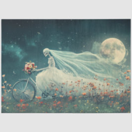 Entdeckungsfahrrad Whimsical Skelett auf Hochzeit Seidenpapier
