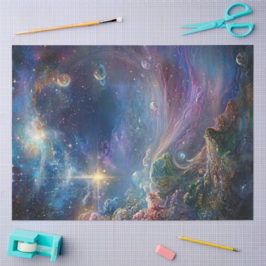 Entdeckungsreise Whimsical Vibrannt Landschaftsgär Seidenpapier (Basteln)