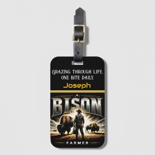 Entdeckungsreise zur Bison Farm auf der Sonnigen P Gepäckanhänger (Vorderseite Vertikal)