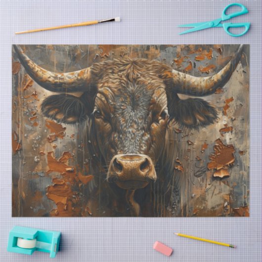 Entdeckungsrost beendet faszinierende Bullenskulpt Seidenpapier (Basteln)