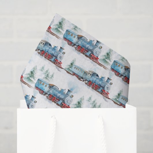 Entdeckungszug Geburtstagsparty Babydusche Seidenpapier (Geschenktüte)