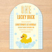 Ente 1. Geburtstag Acryleinladungen (Vorderseite)