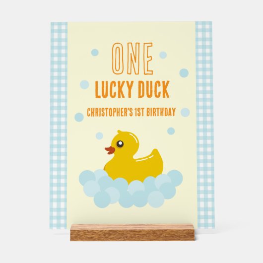 Ente 1. Geburtstag Acrylschild (Vorderseite)