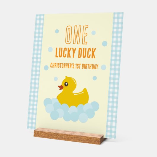 Ente 1. Geburtstag Acrylschild (Winkel)