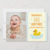 Ente 1. Geburtstag Dankeskarte (Vorderseite)