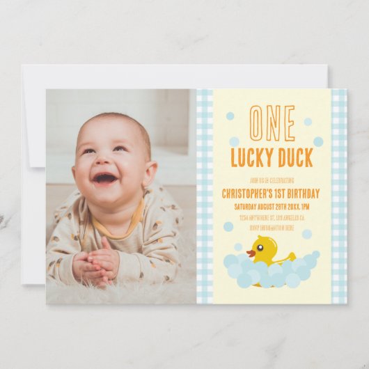 Ente 1. Geburtstag Einladung (Vorderseite)