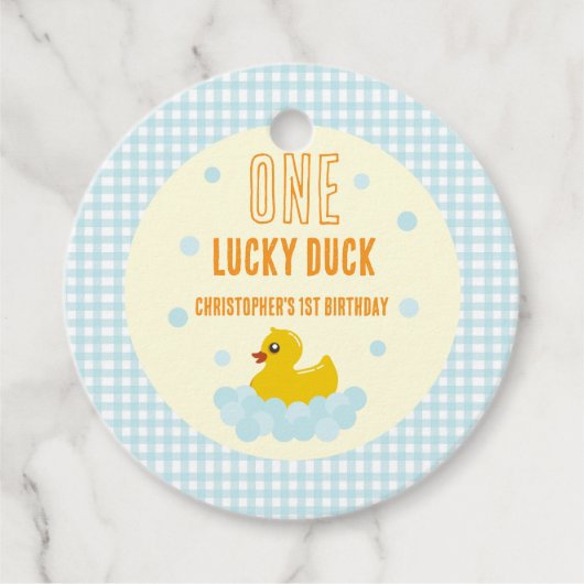 Ente 1. Geburtstag Geschenkanhänger (Vorderseite)