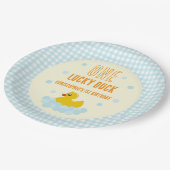 Ente 1. Geburtstag Pappteller (Schrägansicht)