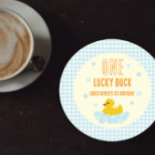 Ente 1. Geburtstag Runder Pappuntersetzer