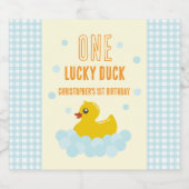 Ente 1. Geburtstag Schaumweinetikett (Einzelnes Label)