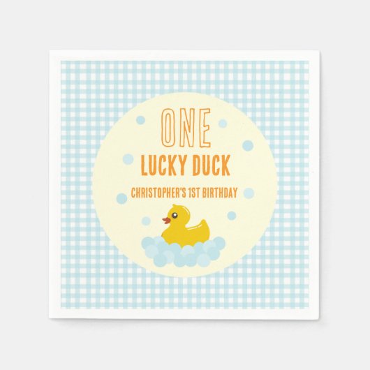 Ente 1. Geburtstag Serviette (Vorderseite)