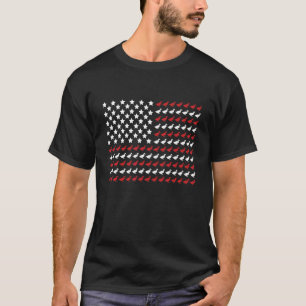 Ente 4. Juli Pfotenabdruck Amerikanische Flagge T-Shirt