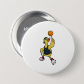 Ente als Baskeballspieler mit Basketball Button (Vorne & Hinten)