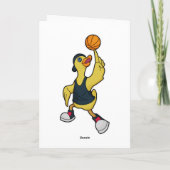 Ente als Baskeballspieler mit Basketball Karte (Rückseite)